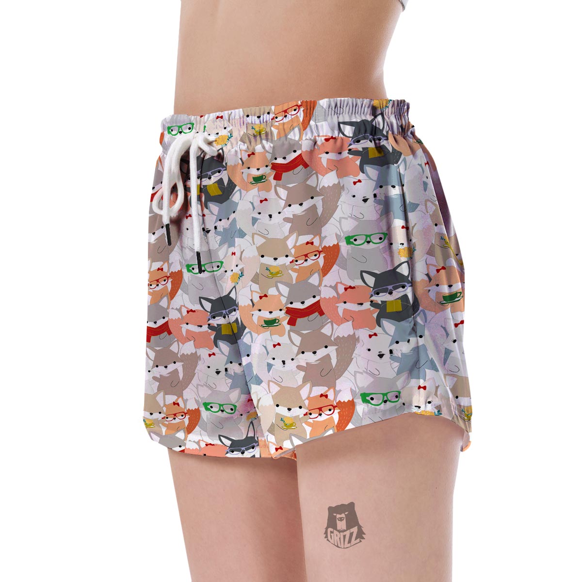 Colorul Fox Pattern Print Women's Shorts-grizzshop
