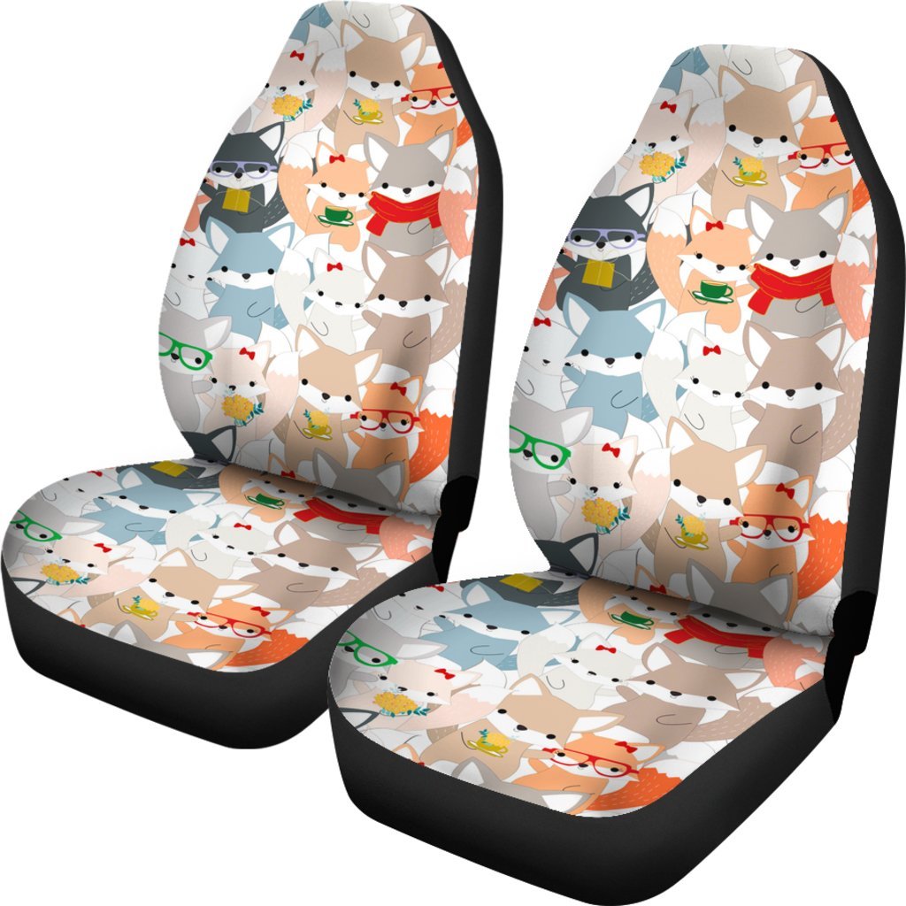 Colorul Fox Pattern Print Universal Fit Car Seat Cover-grizzshop