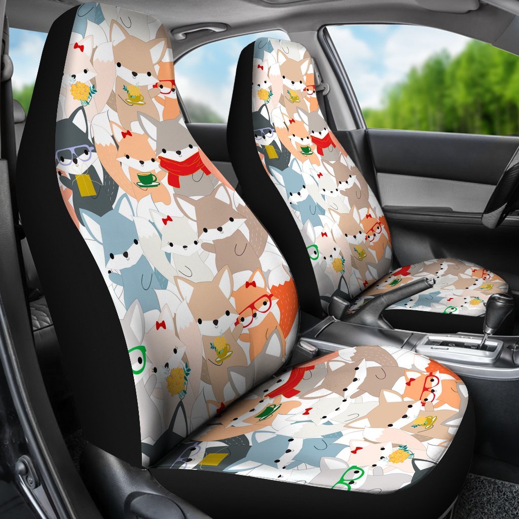 Colorul Fox Pattern Print Universal Fit Car Seat Cover-grizzshop