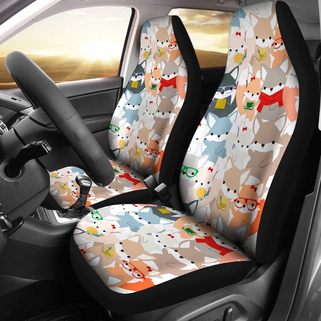 Colorul Fox Pattern Print Universal Fit Car Seat Cover-grizzshop