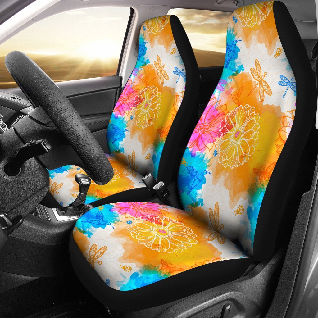 Colourful Dragonfly Car Seat Cover Car Seat Universal Fit-grizzshop