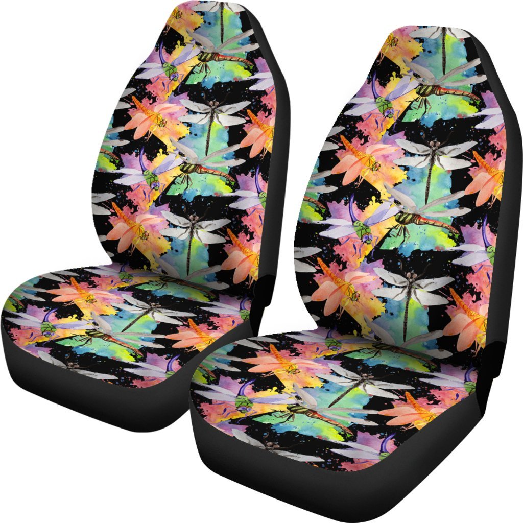 Colourful Flower Dragonfly Car Seat Cover Car Seat Universal Fit-grizzshop