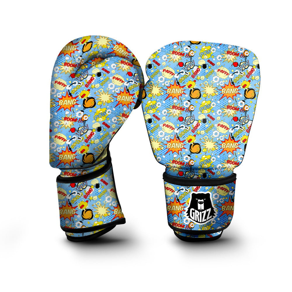 Comic Book Speech Bubbles Print Pattern Boxing Gloves-grizzshop