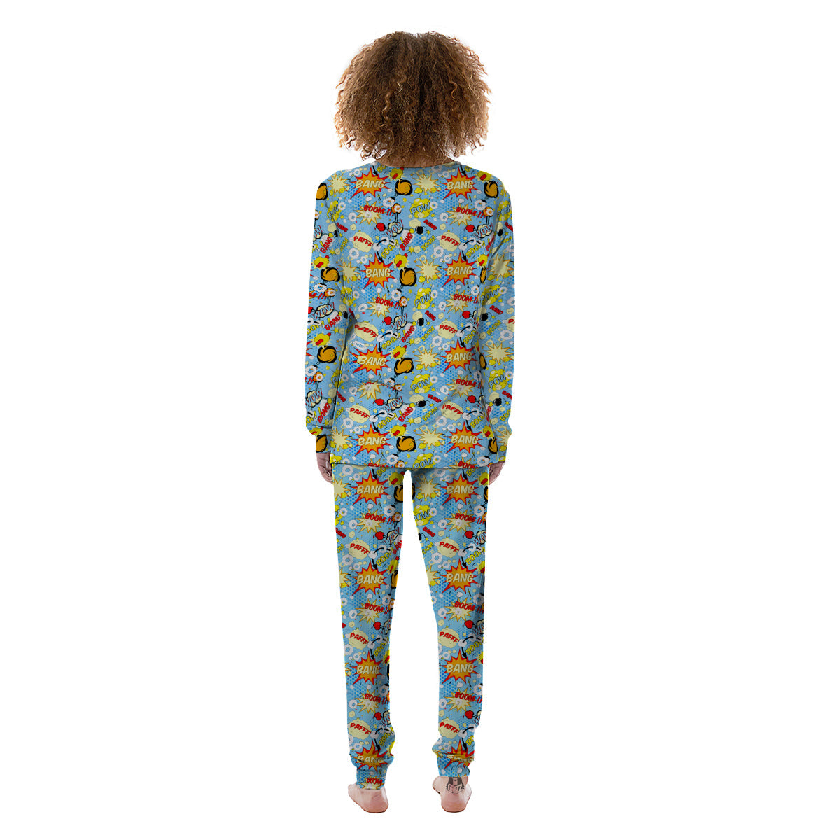 Comic Book Speech Bubbles Print Pattern Women's Pajamas-grizzshop