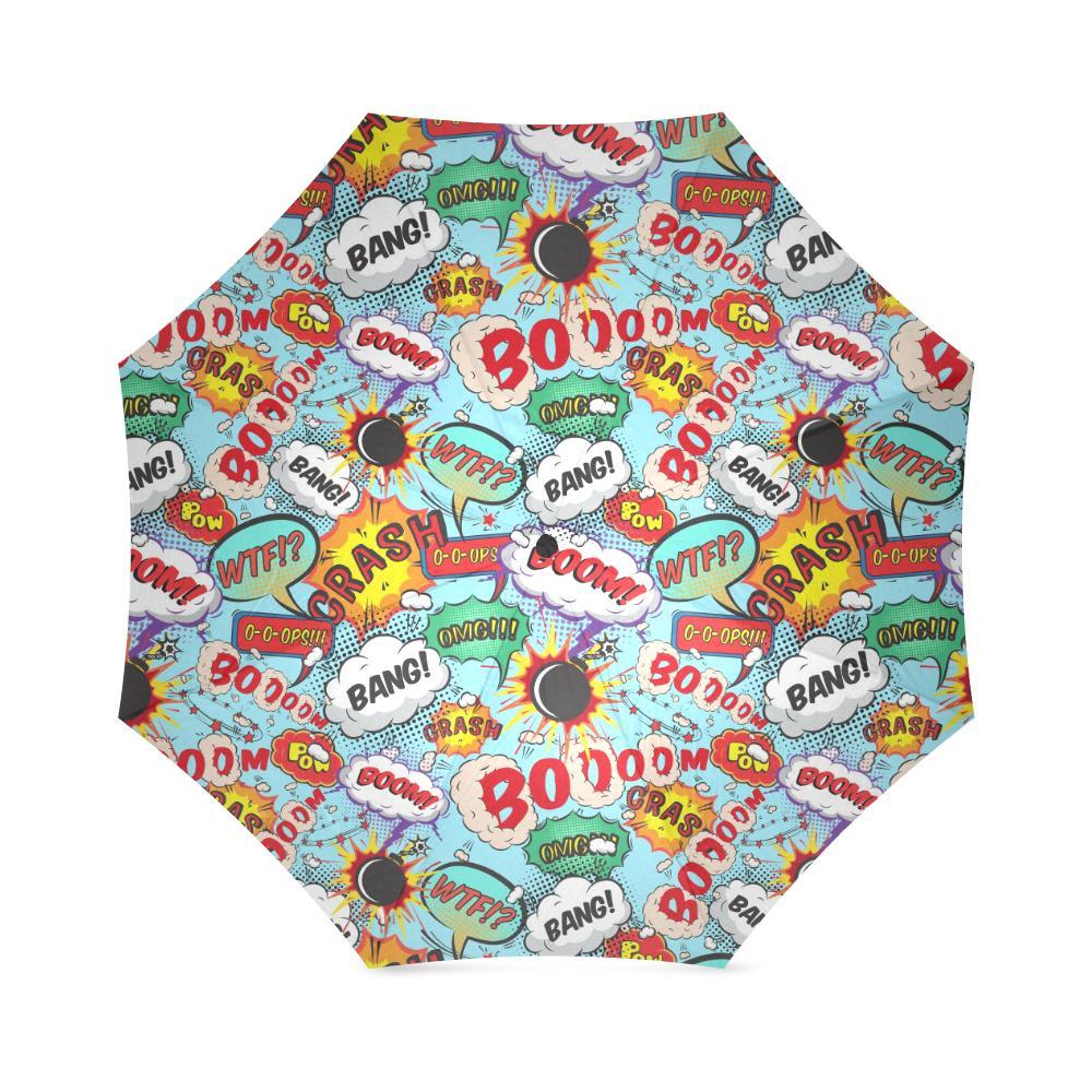 Comic Book Strip Pattern Print Foldable Umbrella-grizzshop