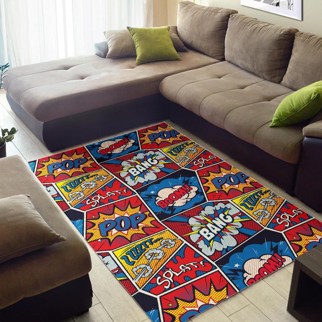 Comic Strip Book Pattern Print Floor Mat-grizzshop