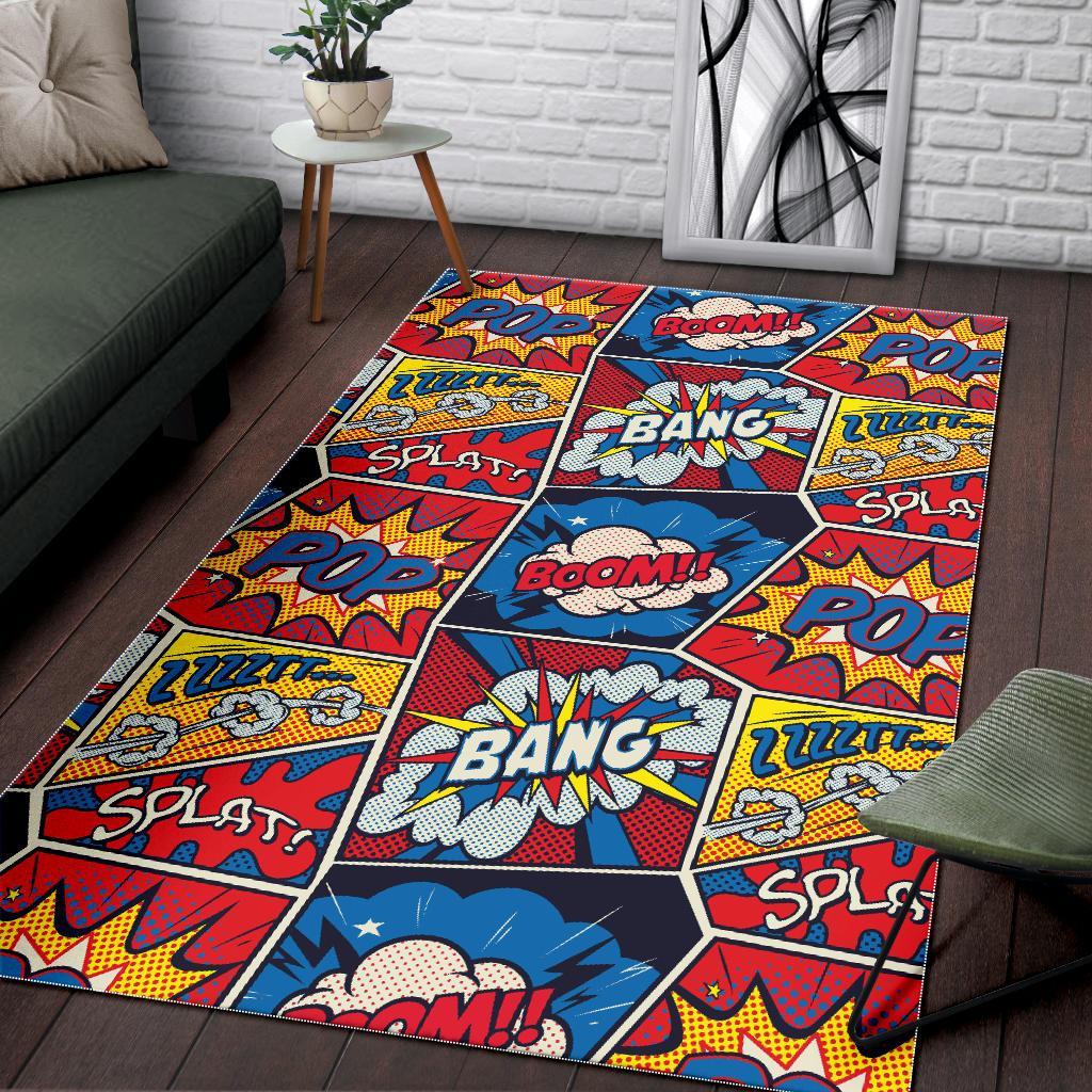 Comic Strip Book Pattern Print Floor Mat-grizzshop