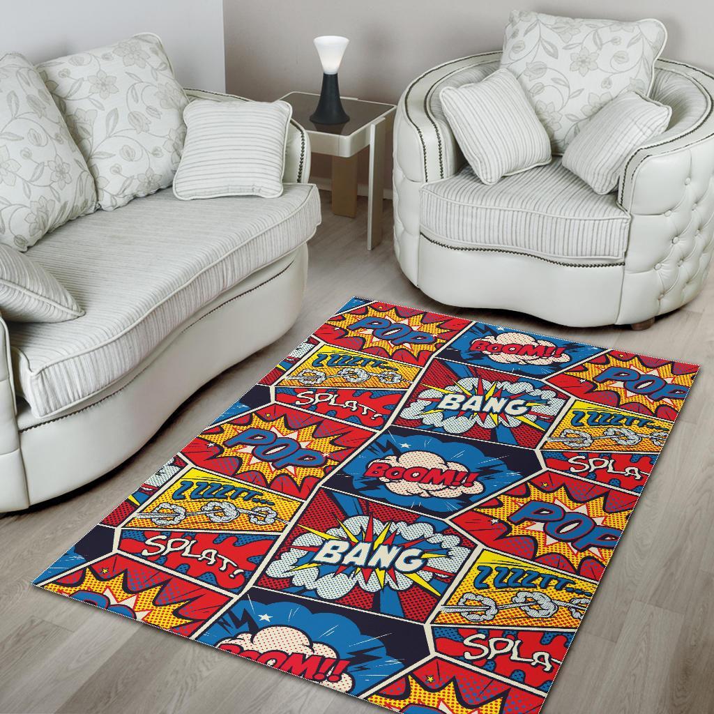 Comic Strip Book Pattern Print Floor Mat-grizzshop