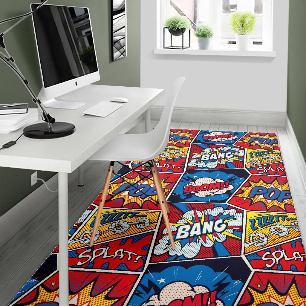 Comic Strip Book Pattern Print Floor Mat-grizzshop