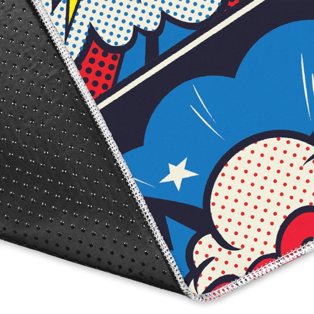 Comic Strip Book Pattern Print Floor Mat-grizzshop