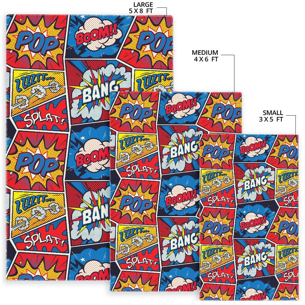 Comic Strip Book Pattern Print Floor Mat-grizzshop