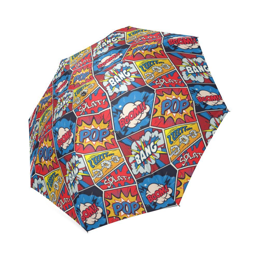 Comic Strip Book Pattern Print Foldable Umbrella-grizzshop