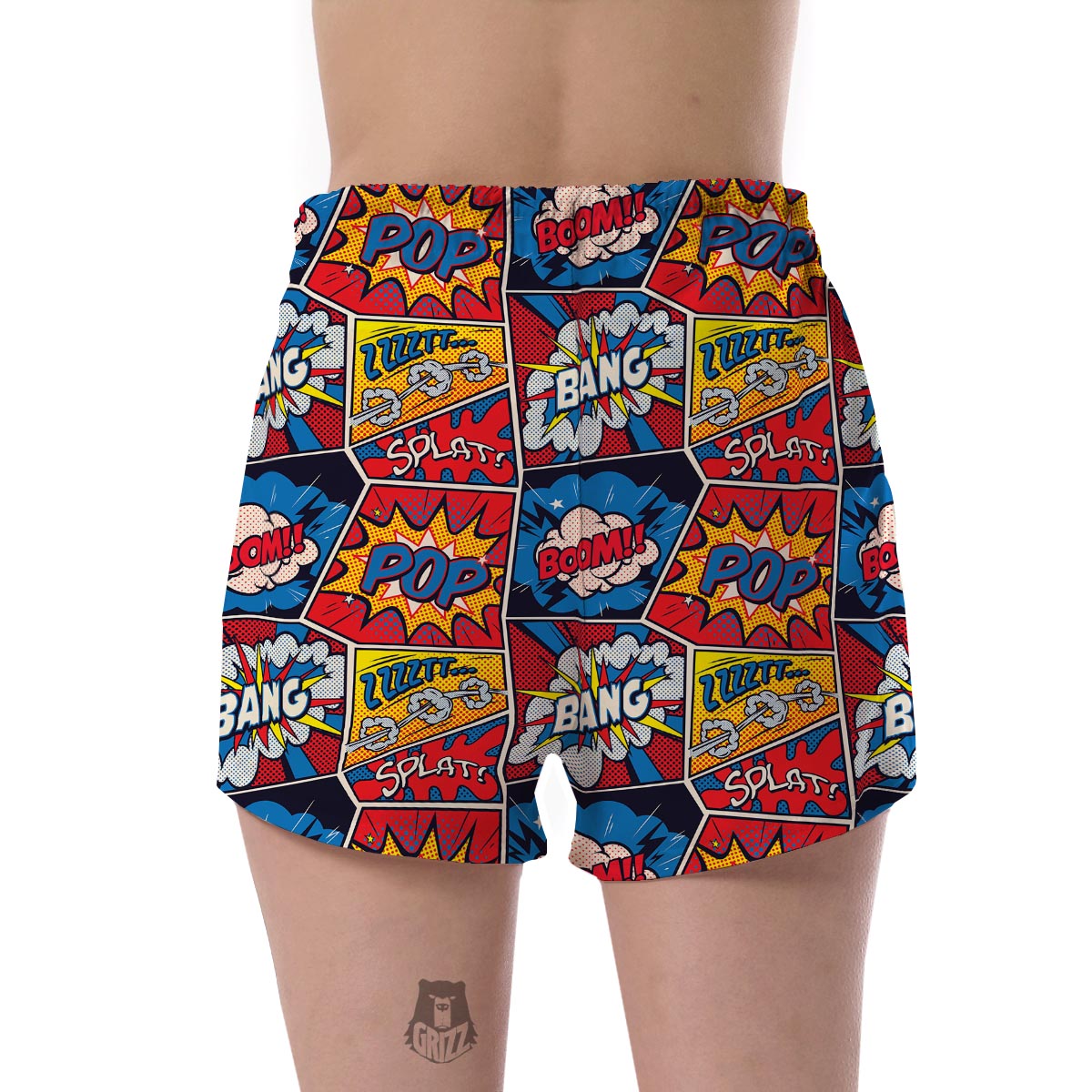 Comic Strip Book Pattern Print Women's Shorts-grizzshop