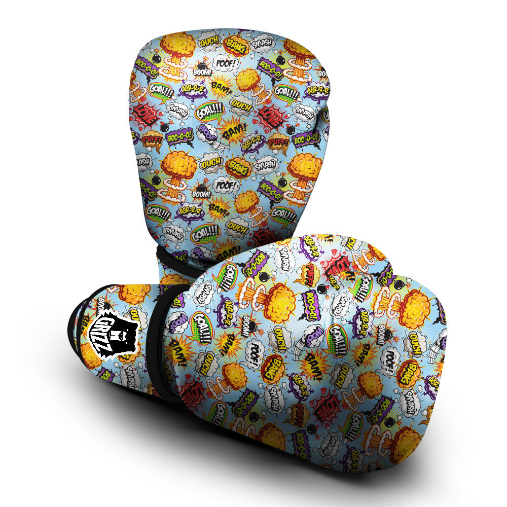 Comics Book Speech Print Pattern Boxing Gloves-grizzshop