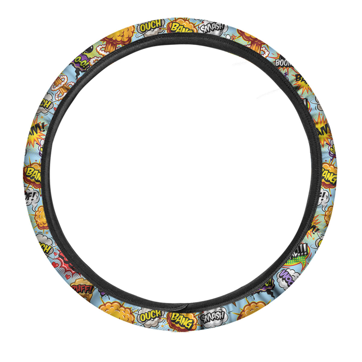 Comics Book Speech Print Pattern Car Steering Wheel Cover-grizzshop