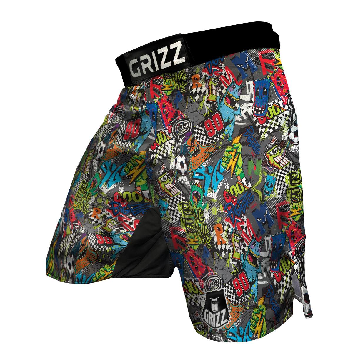 Comics Monsters Graffiti Print Pattern MMA Shorts-grizzshop