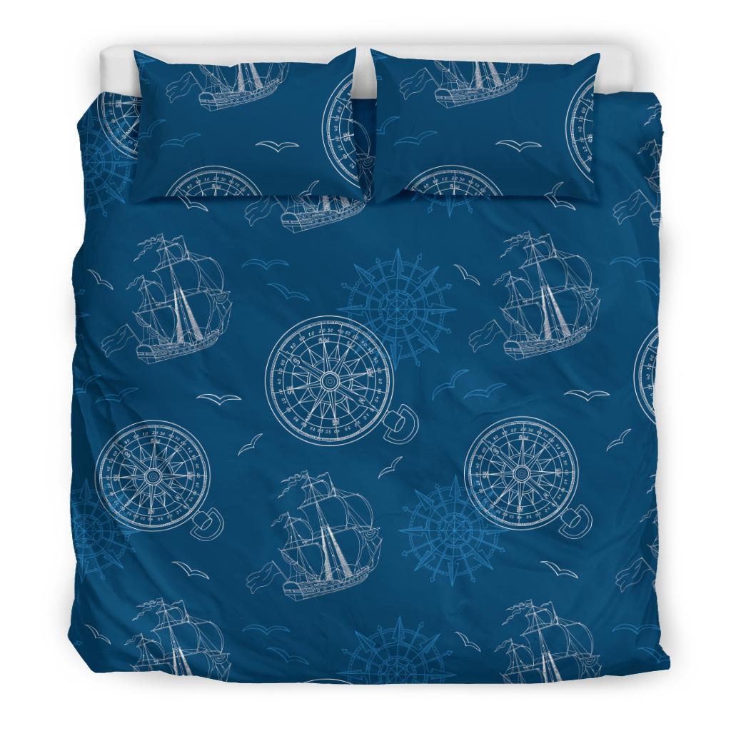 Compass Direction Pattern Print Duvet Cover Bedding Set-grizzshop