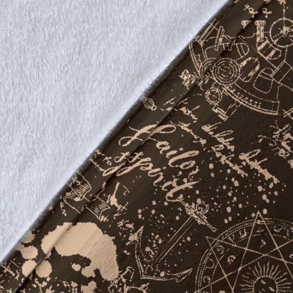 Compass Map Pattern Print Blanket-grizzshop