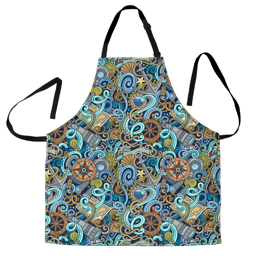 Compass Pattern Print Women's Apron-grizzshop