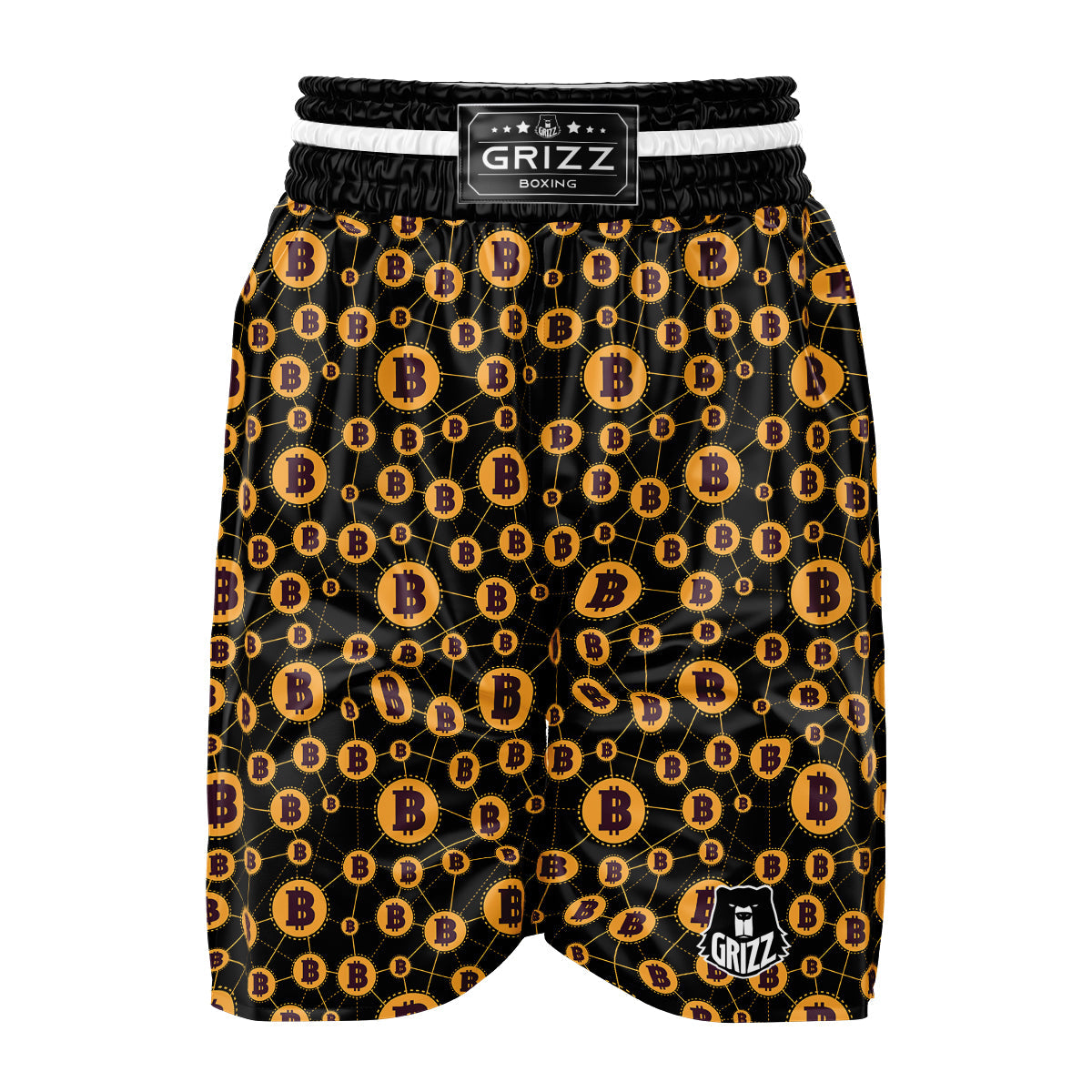 Connection Bitcoin Print Pattern Boxing Shorts-grizzshop