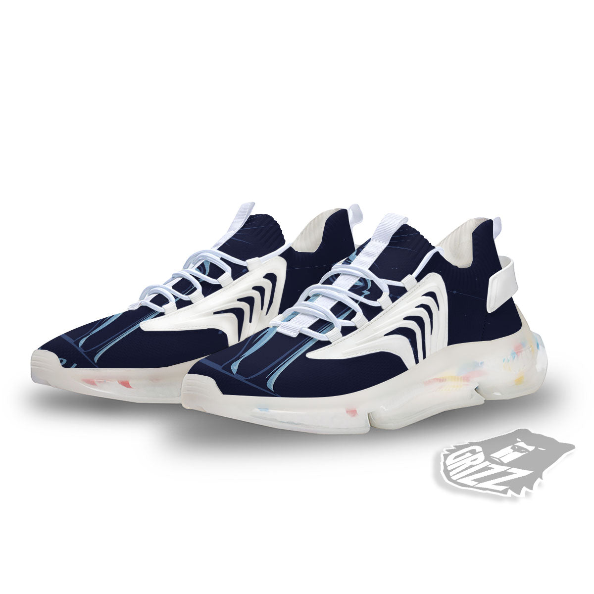 Constellation Aquarius Print White Gym Shoes-grizzshop