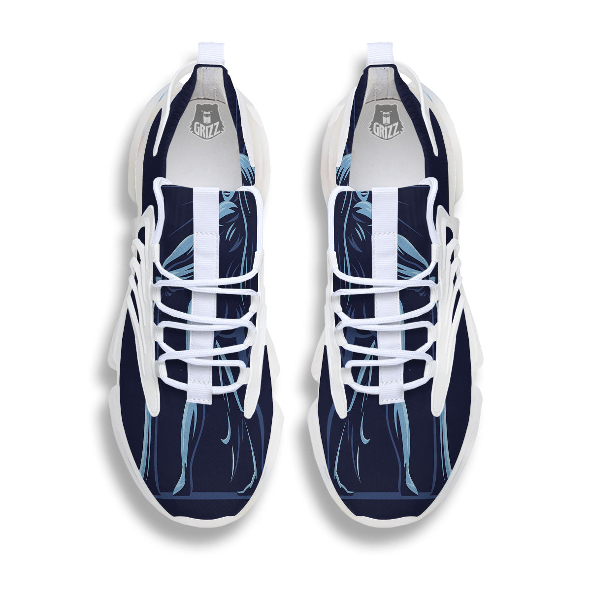 Constellation Aquarius Print White Gym Shoes-grizzshop