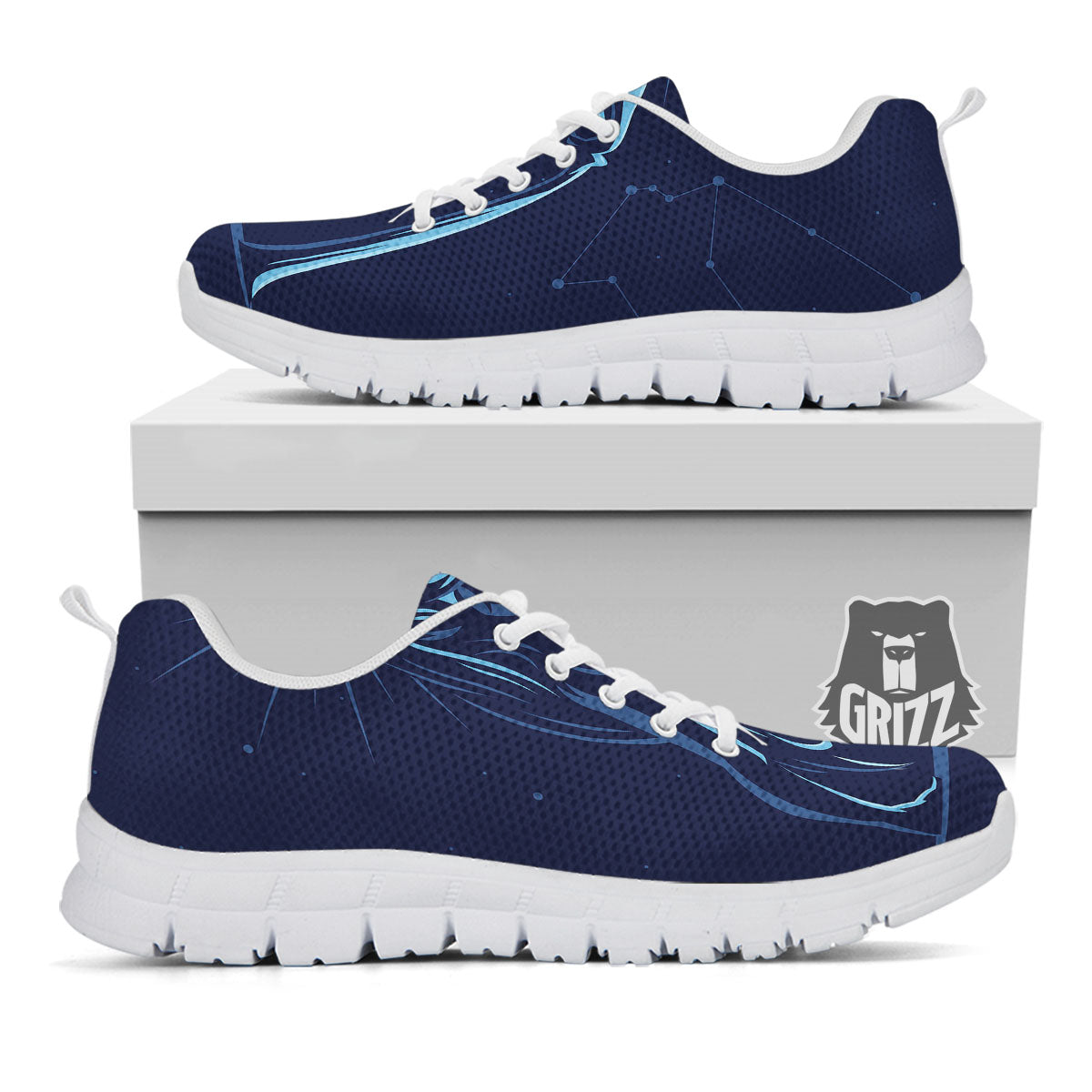 Constellation Aquarius Print White Sneaker-grizzshop