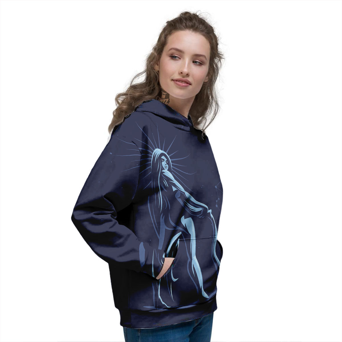 Constellation Aquarius Print Women's Hoodie-grizzshop
