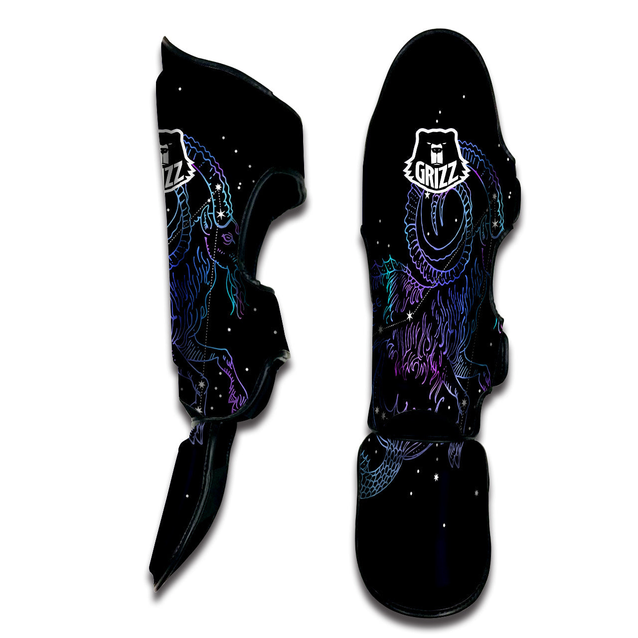 Constellation Capricorn Print Muay Thai Shin Guards-grizzshop