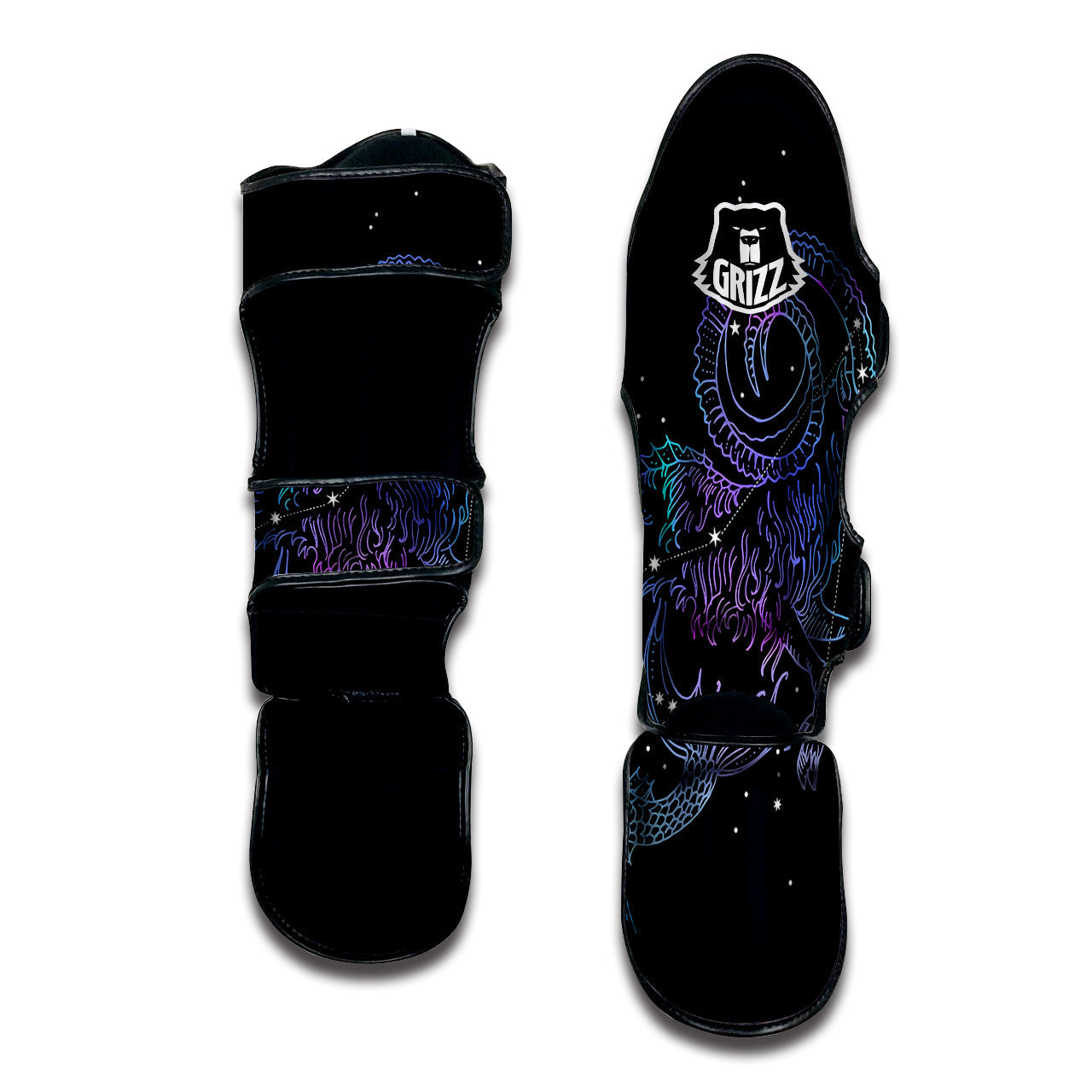 Constellation Capricorn Print Muay Thai Shin Guards-grizzshop