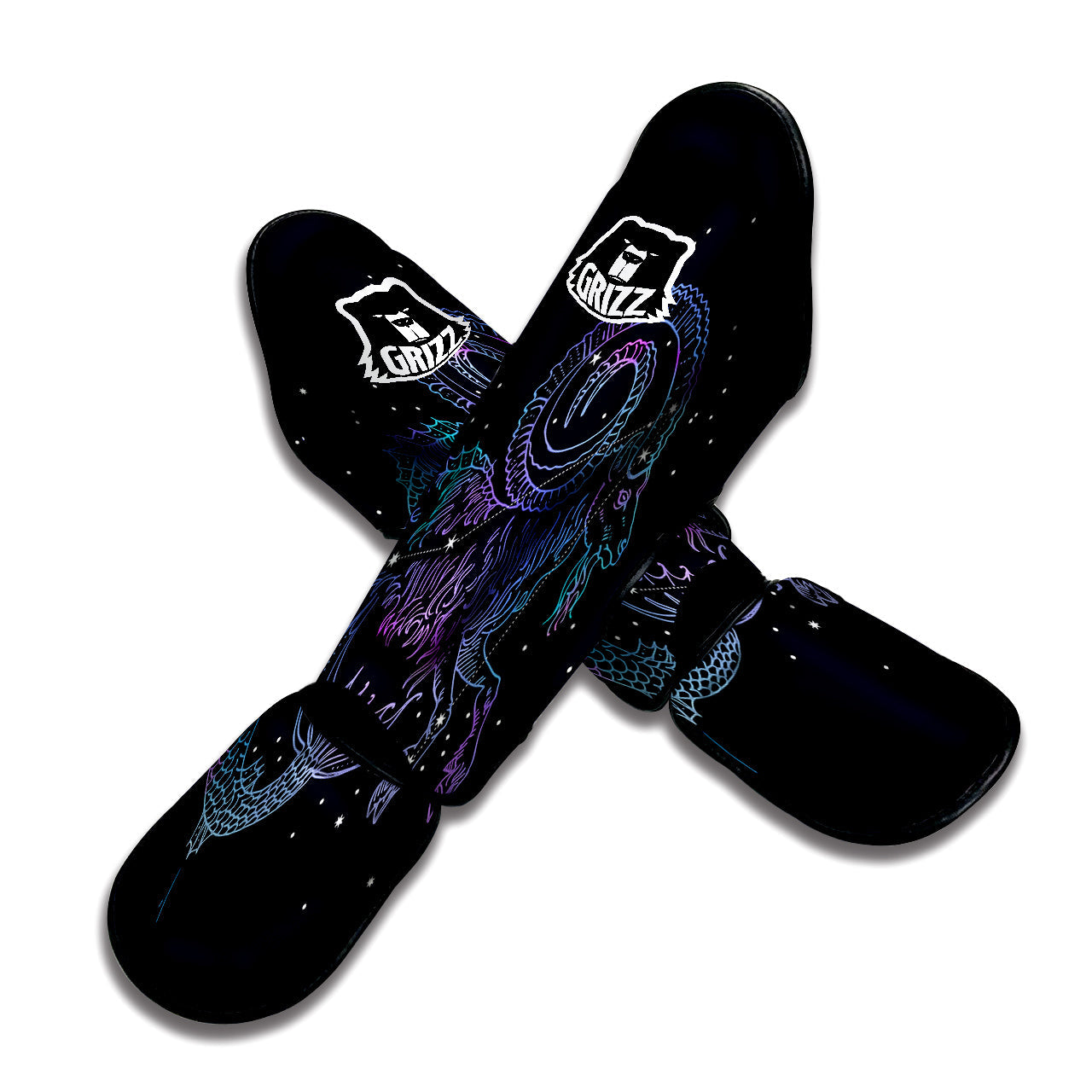 Constellation Capricorn Print Muay Thai Shin Guards-grizzshop
