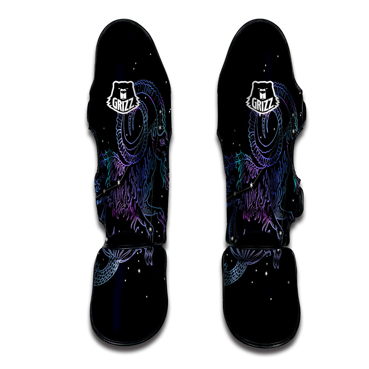Constellation Capricorn Print Muay Thai Shin Guards-grizzshop
