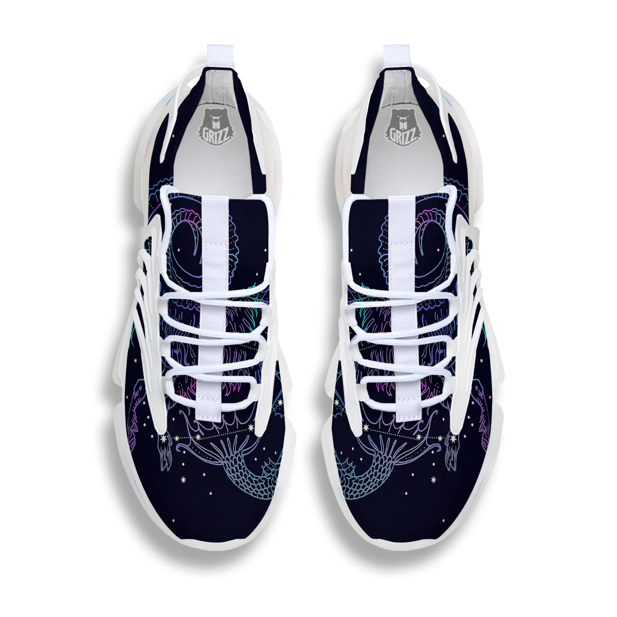 Constellation Capricorn Print White Gym Shoes-grizzshop