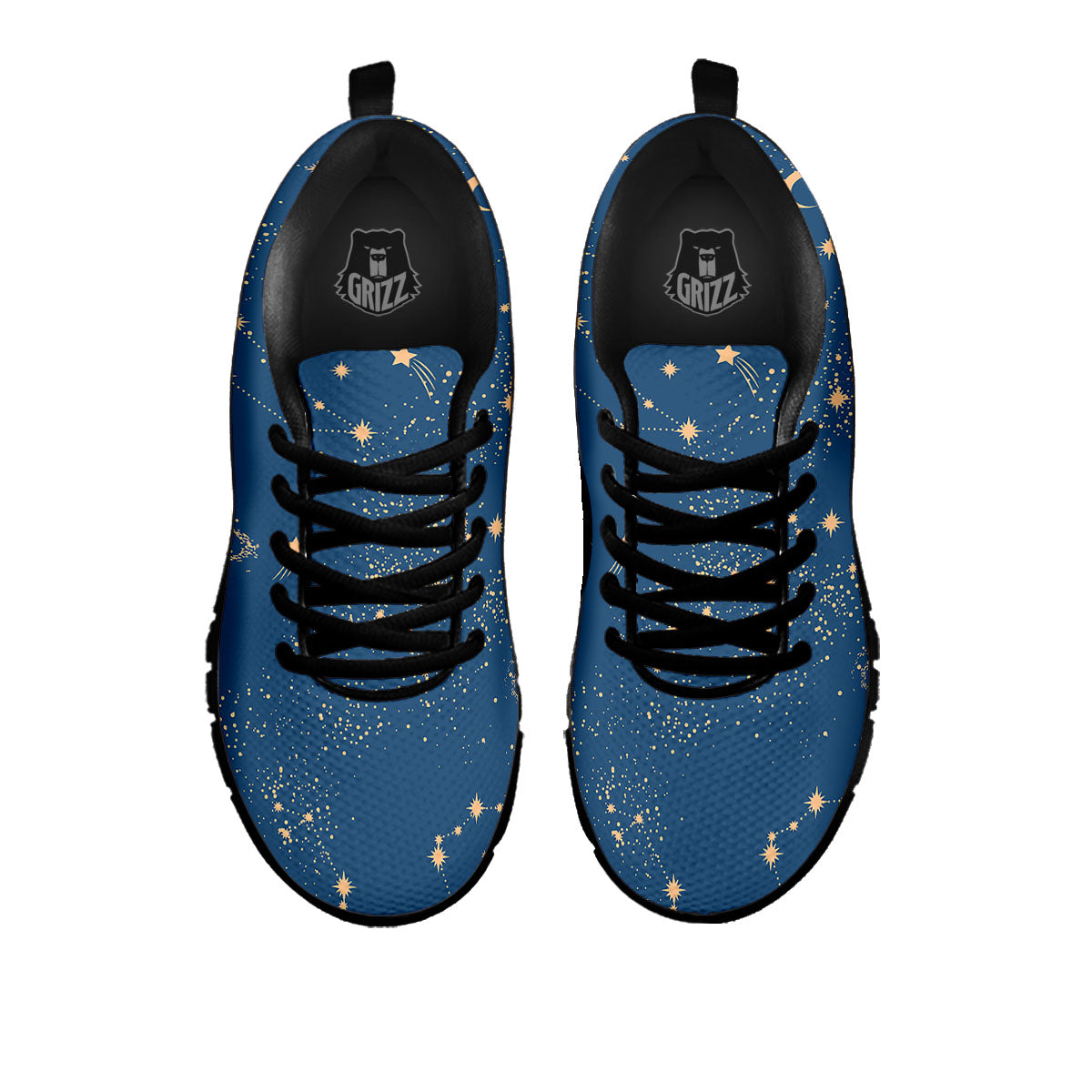 Constellation Cosmic Print Pattern Black Sneaker-grizzshop