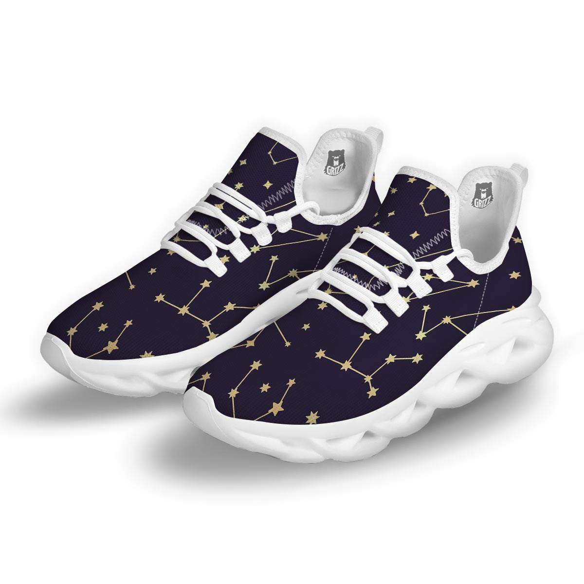 Constellation Galaxy Space White Running Shoes-grizzshop