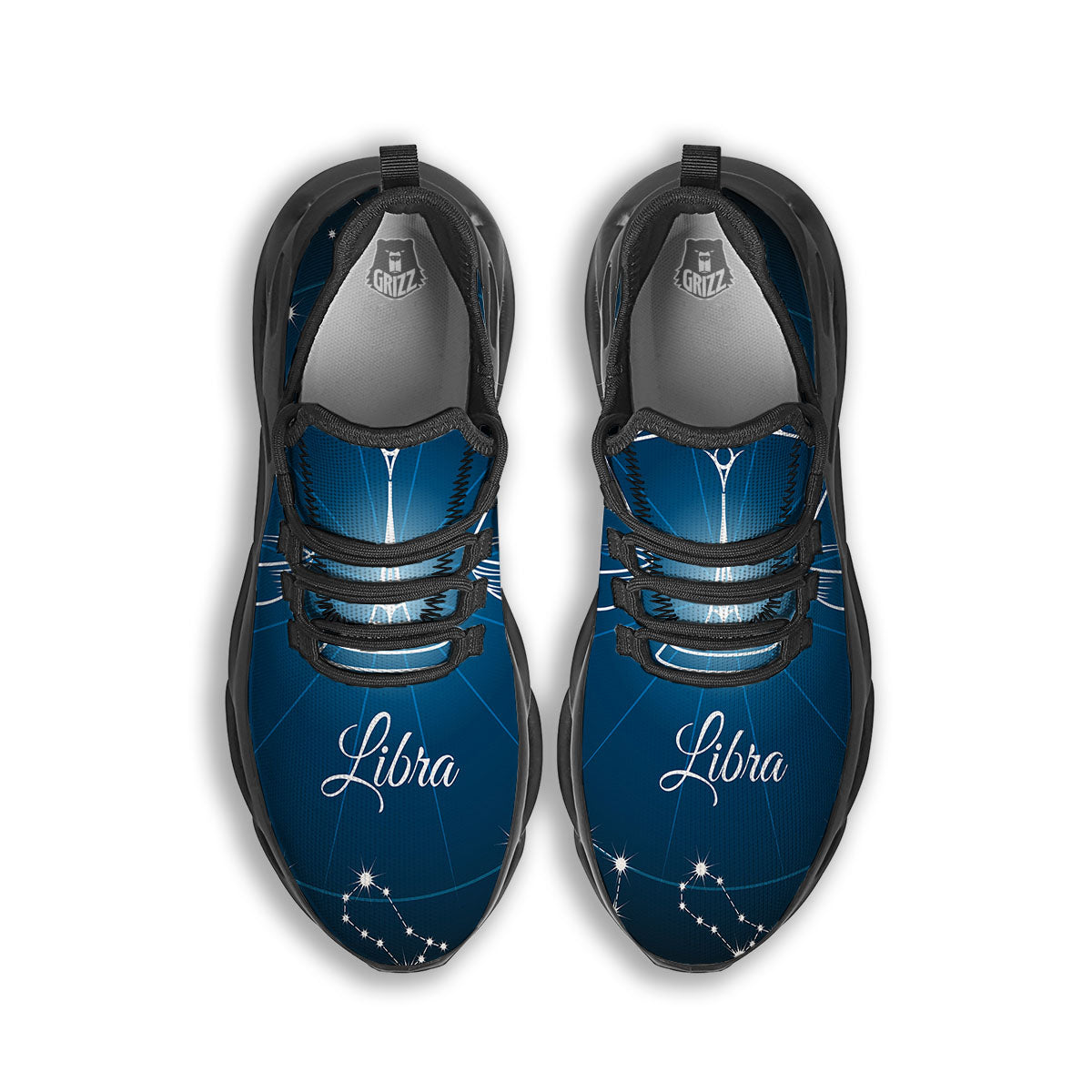 Constellation Libra Print Black Running Shoes-grizzshop
