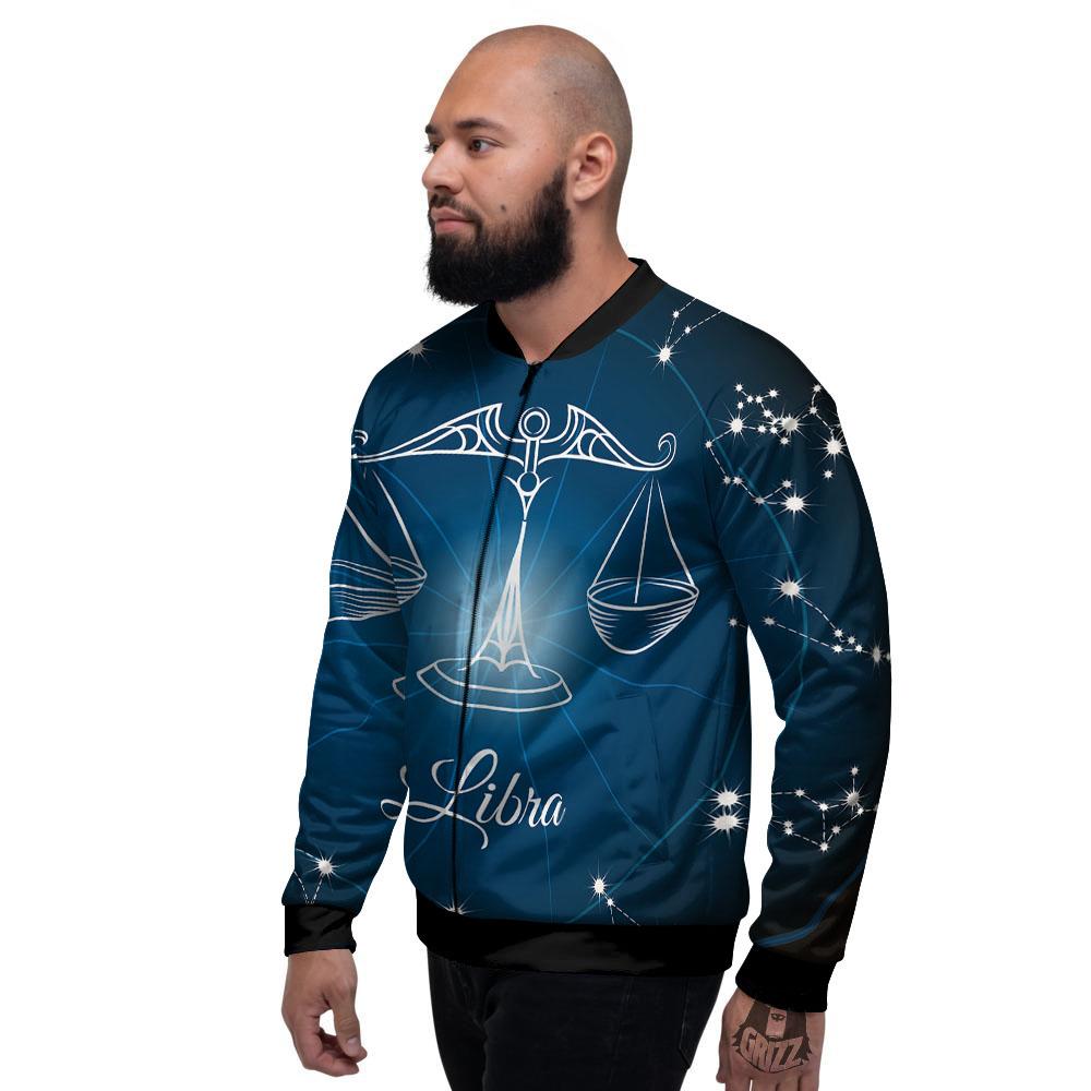Constellation Libra Print Men's Bomber Jacket-grizzshop