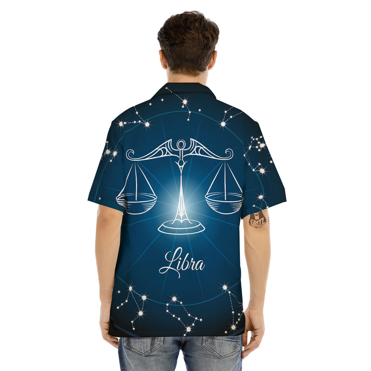 Constellation Libra Print Men's Hawaiian Shirt-grizzshop