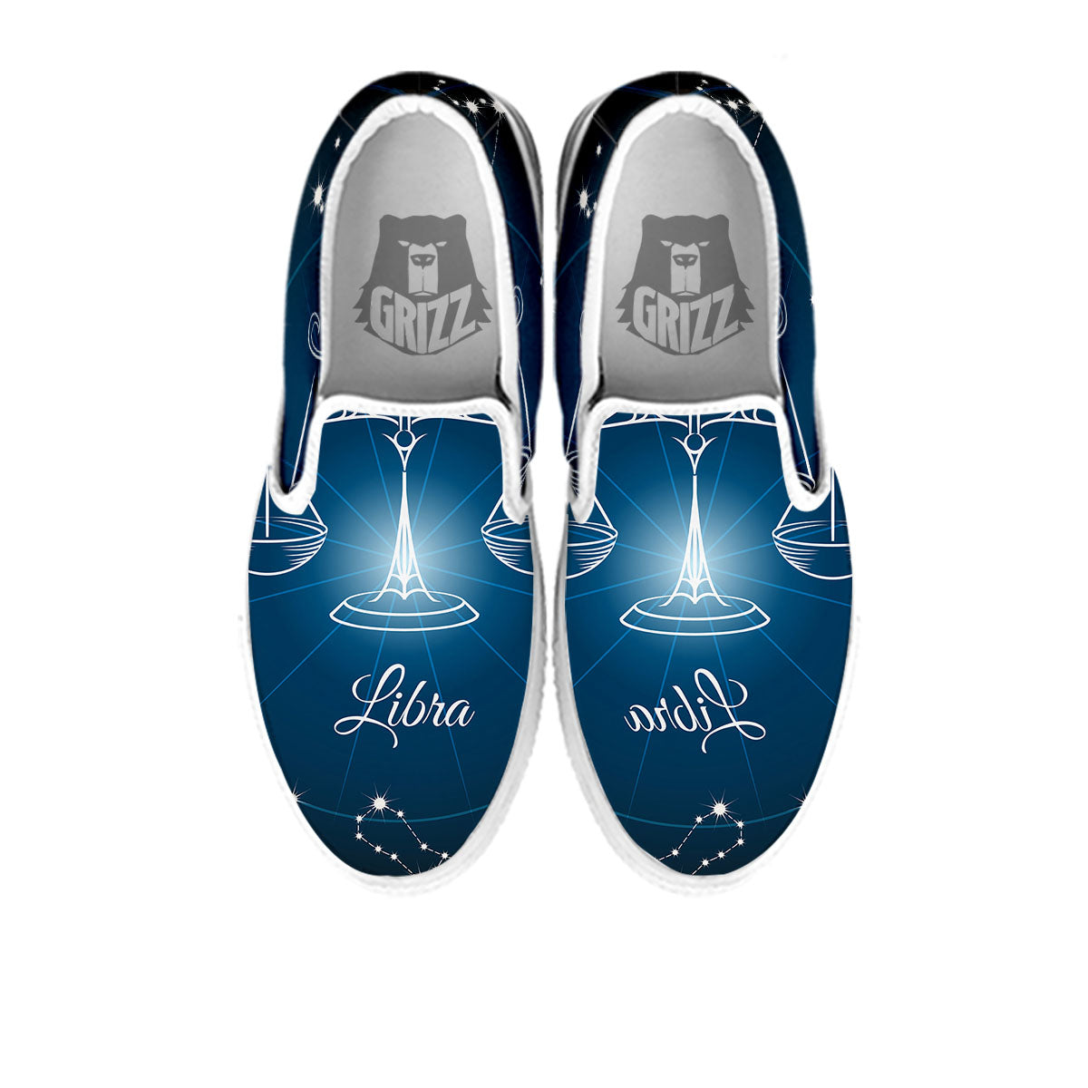 Constellation Libra Print White Slip On Shoes-grizzshop