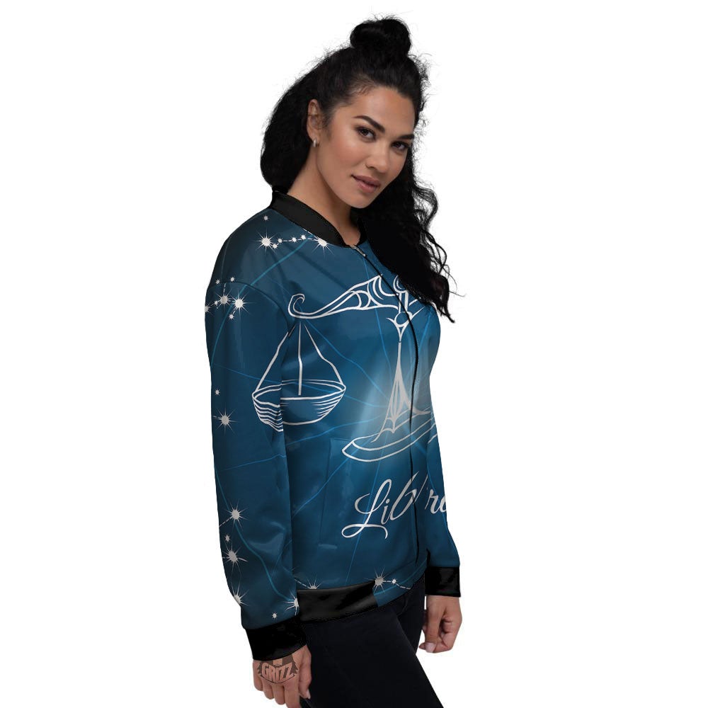 Constellation Libra Print Women's Bomber Jacket-grizzshop