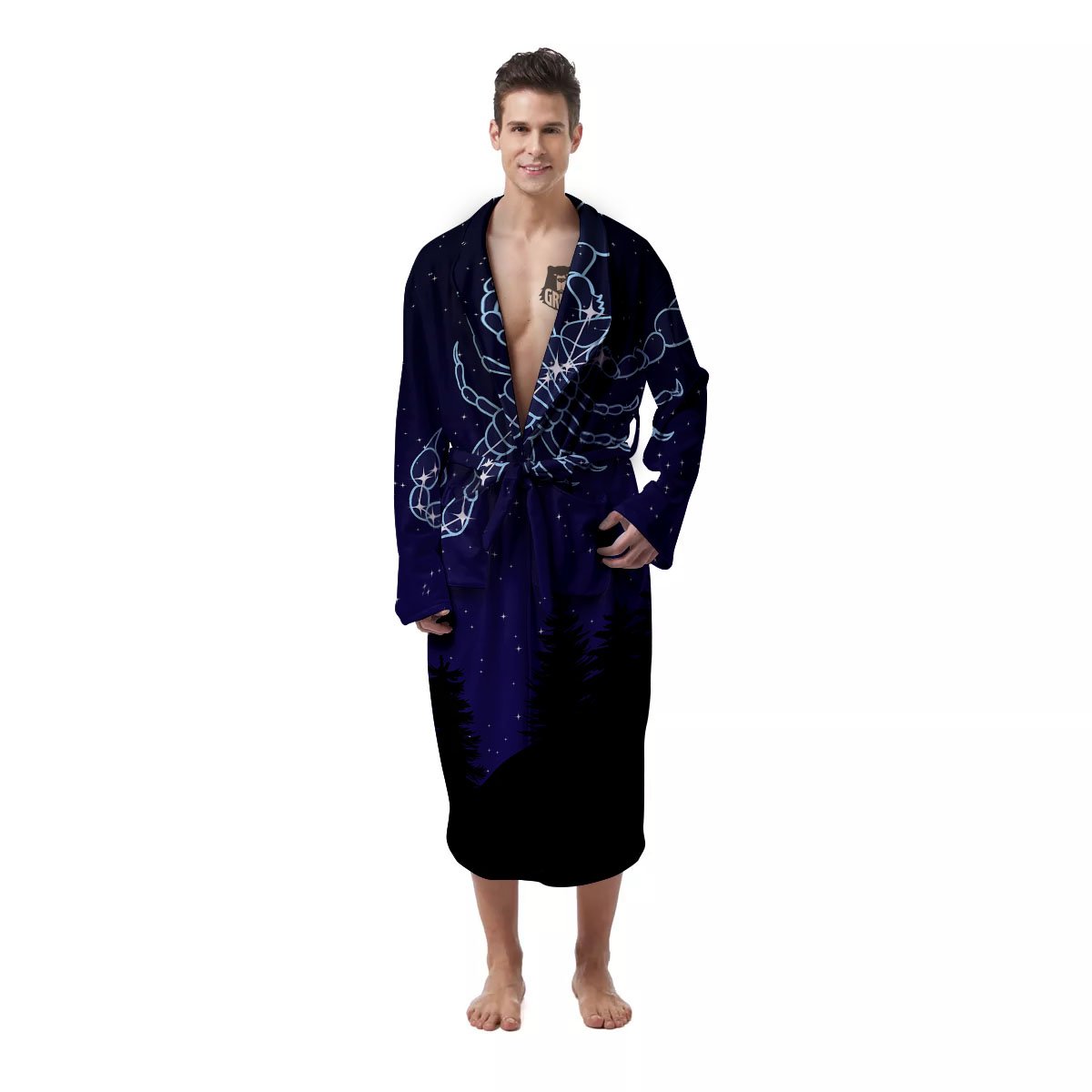 Constellation Scorpio Print Men's Robe-grizzshop