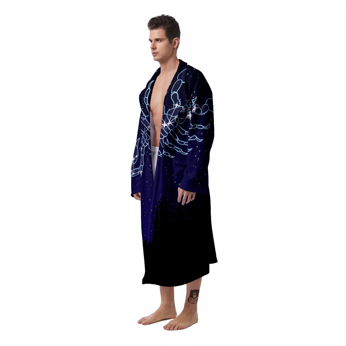 Constellation Scorpio Print Men's Robe-grizzshop