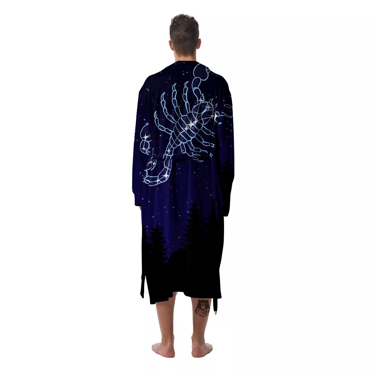 Constellation Scorpio Print Men's Robe-grizzshop