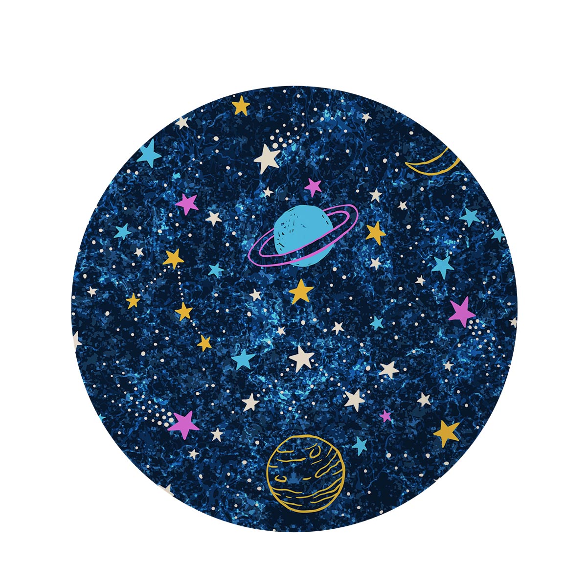 Constellation Star Galaxy Space Round Rug-grizzshop