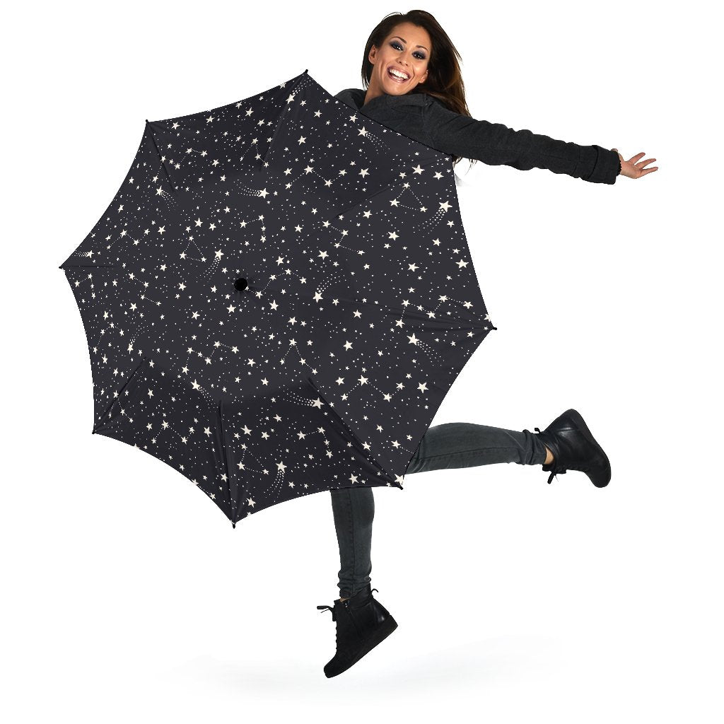 Constellation Star Print Pattern Automatic Foldable Umbrella-grizzshop