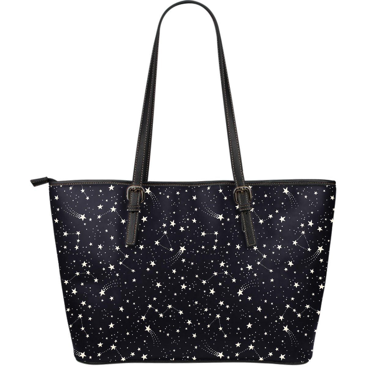 Constellation Star Print Pattern Leather Tote Bag-grizzshop