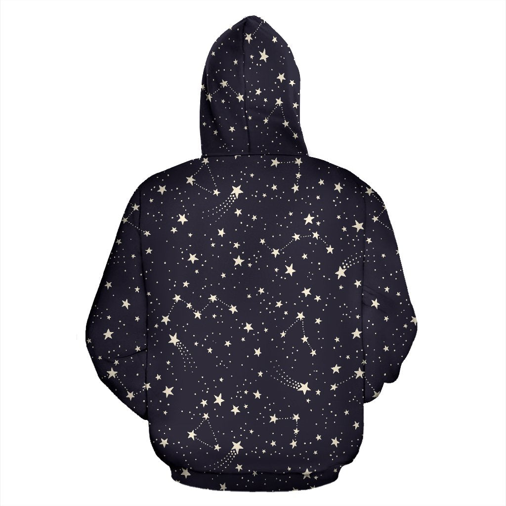Constellation Star Print Pattern Men Women Pullover Hoodie-grizzshop