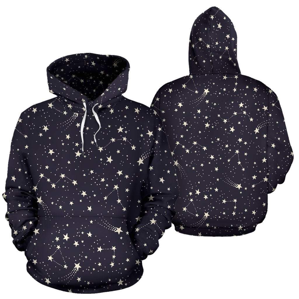 Constellation Star Print Pattern Men Women Pullover Hoodie-grizzshop
