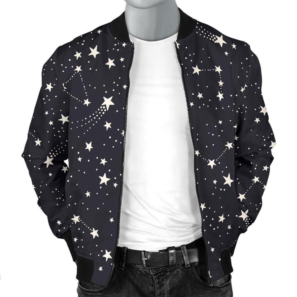 Constellation Star Print Pattern Men's Bomber Jacket-grizzshop