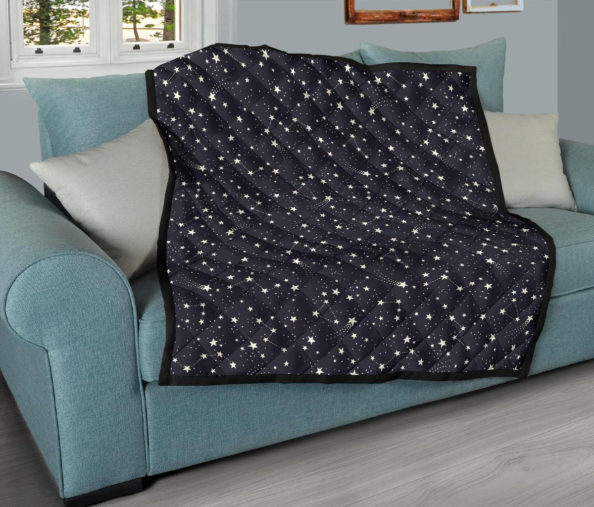 Constellation Star Print Pattern Quilt-grizzshop